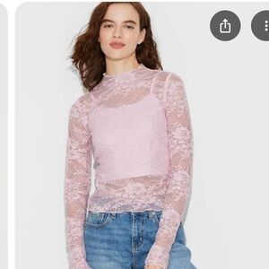 Wild Fable Light Pink Lace with sequins Blouse
